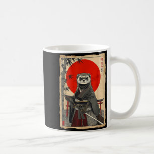 Ferret Samurai Japanese Vintage Warrior Art Anime Coffee Mug