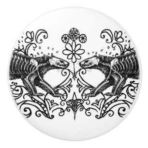 Ferret Stout Badger Otter Anatomy Ceramic Knob