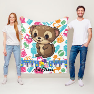 Ferret Toys Print  Fleece Blanket