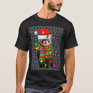 Ferret Ugly Xmas Lighting Santa Ferret Christmas  T-Shirt