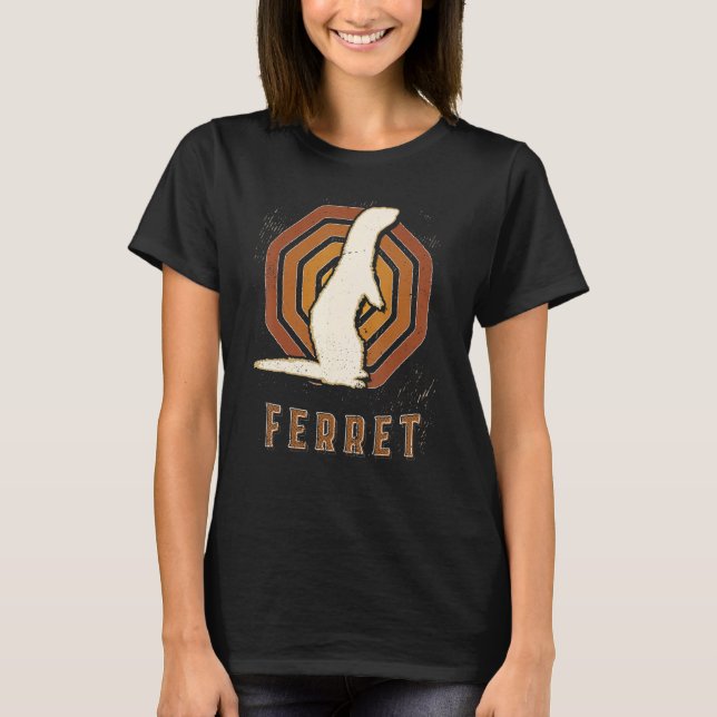 Ferret Vintage Retro Classic Animal Love T-Shirt (Front)