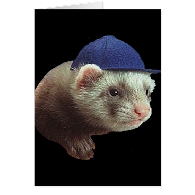 Ferret Wearing Hat Card (Front)