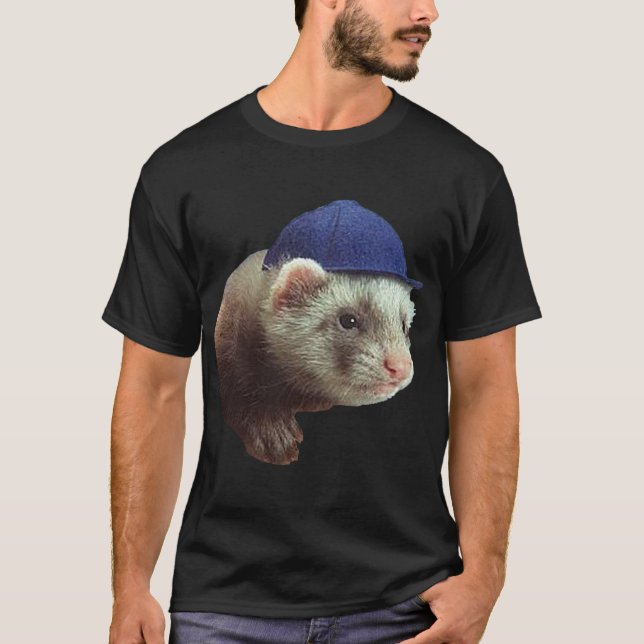 Ferret Wearing Hat T-shirt (Front)