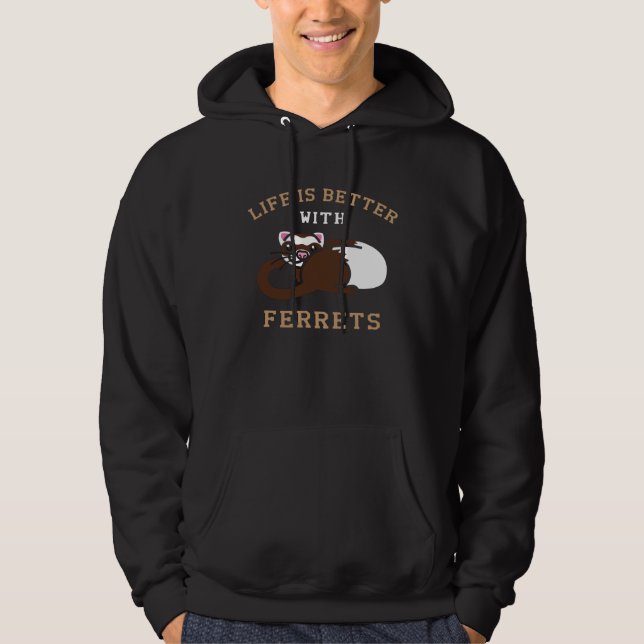 Ferret Whisperer European Polecat Wildlife Animal Hoodie (Front)