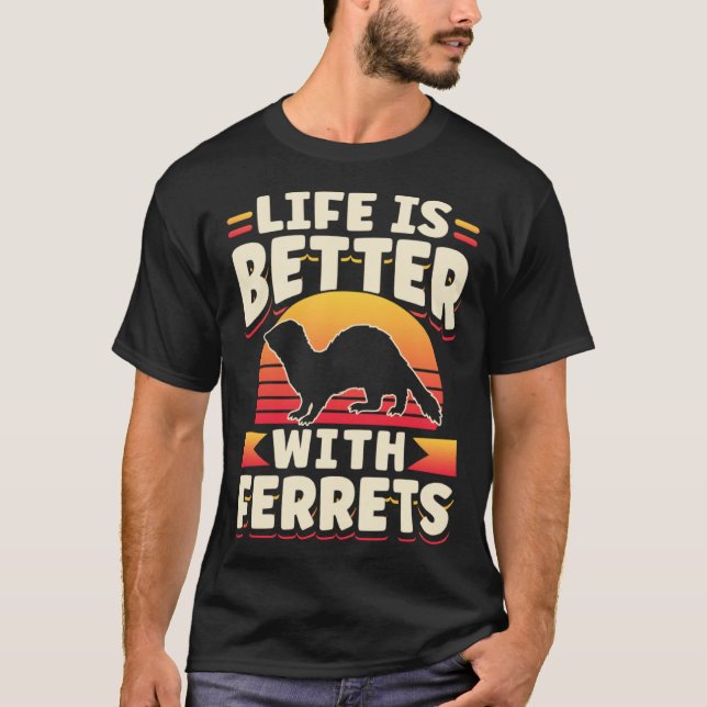 Ferret  With Ferrets T-Shirt (Front)