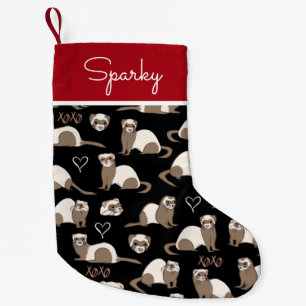 Ferret XOXO Black Small Christmas Stocking