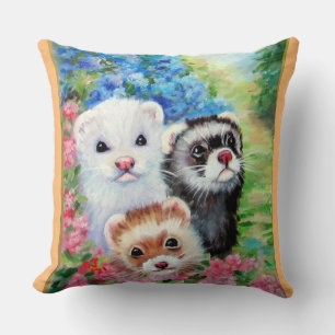 Ferrets and Flowers  Cushion
