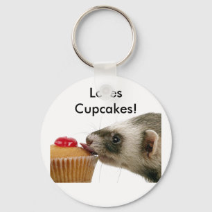 Ferrets Love Cupcakes Key Ring