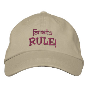 Ferrets Rule Cute Embroidered Hat