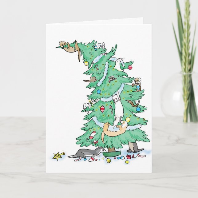 Ferrety Christmas Holiday Card (Front)