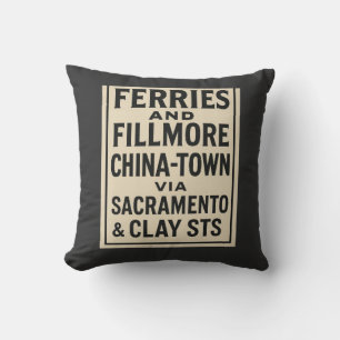 Ferries and Fillmore Throw Pillow
