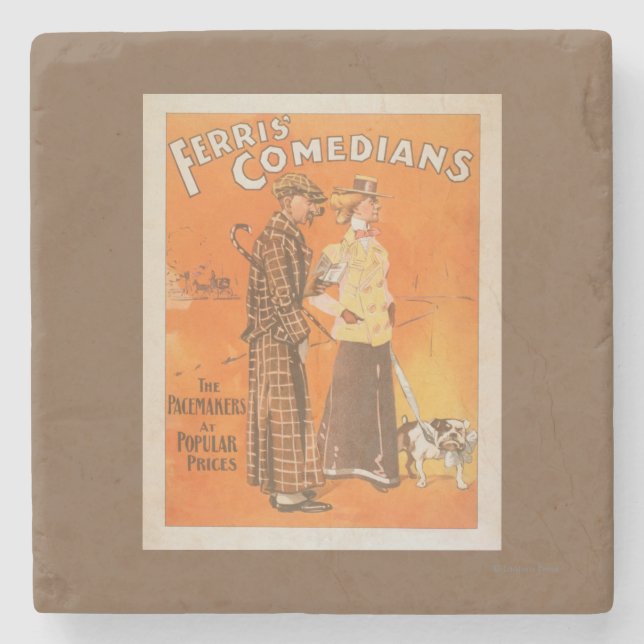 Ferris Comedians "Pacemakers at Popular Prices" Stone Coaster (Front)