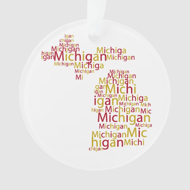 Ferris State Univerity Michigan Shaped Ornament (Front)