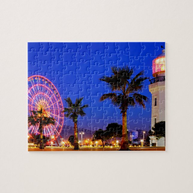Ferris wheel and lighthouse jigsaw puzzle (Horizontal)