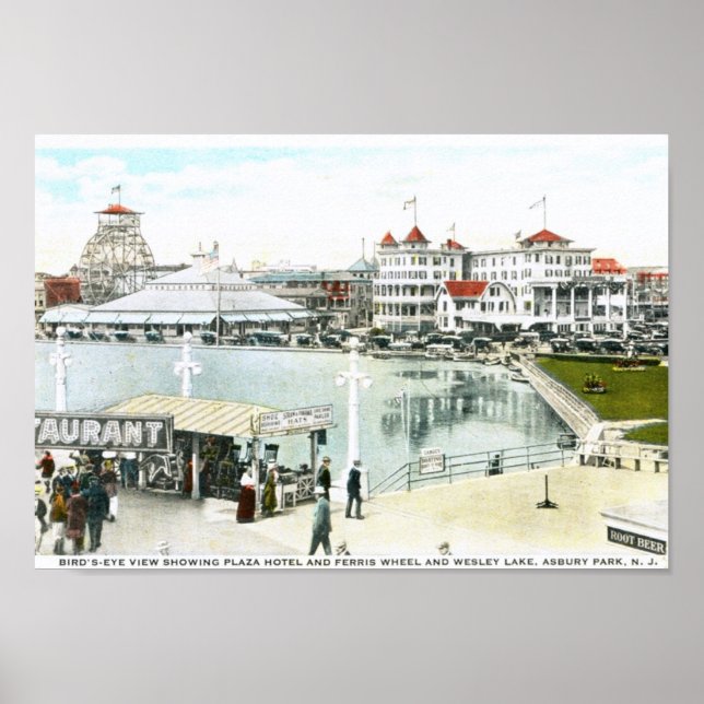 Ferris Wheel, Asbury Park, NJ Vintage Poster (Front)