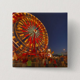 Ferris wheel at dusk at the Northwest Montana 15 Cm Square Badge