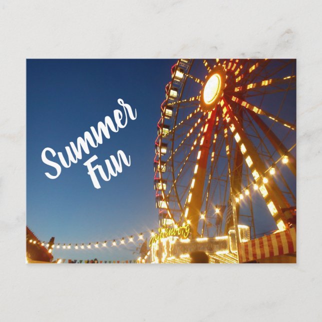 Ferris Wheel Carnival Lights Summer Fun Postcard (Front)
