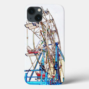 Ferris Wheel-Chalk Outline by Shirley Taylor iPhone 13 Case