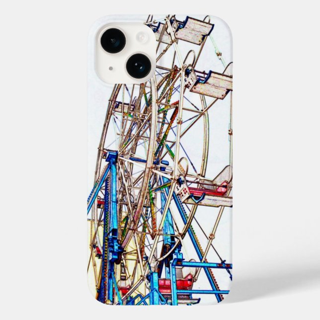 Ferris Wheel-Chalk Outline by Shirley Taylor Case-Mate iPhone Case (Back)