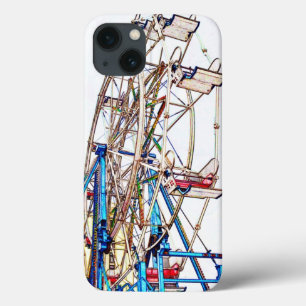 Ferris Wheel-Chalk Outline by Shirley Taylor  iPhone 13 Case