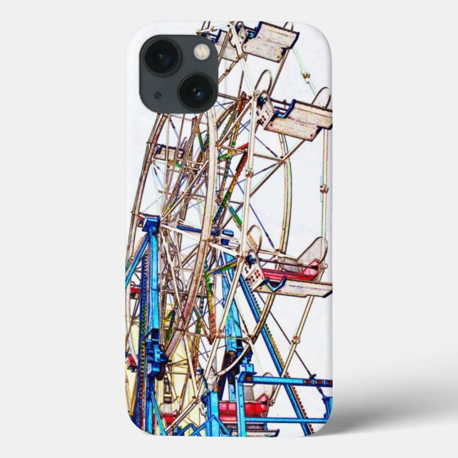 Ferris Wheel-Chalk Outline by Shirley Taylor  Case-Mate iPhone Case (Back)