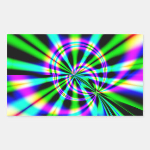 Ferris Wheel Fractal Art Rectangular Sticker