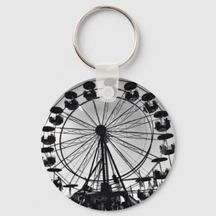 Ferris Wheel in Black and White Photo Gifts Key Ring