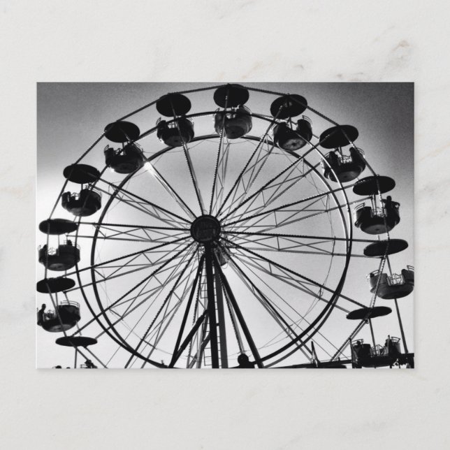 Ferris Wheel in Black and White Photo Gifts Postcard (Front)