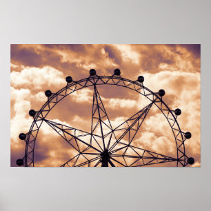 Ferris wheel on sky poster