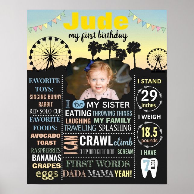 Ferris wheel Palms tropical musical festival Poster (Front)