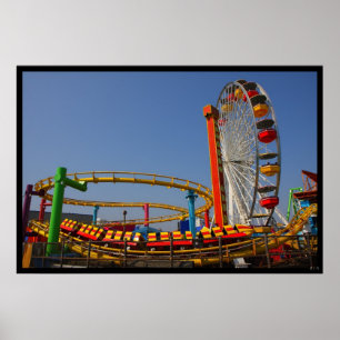 Ferris Wheel & Rollercoaster Poster