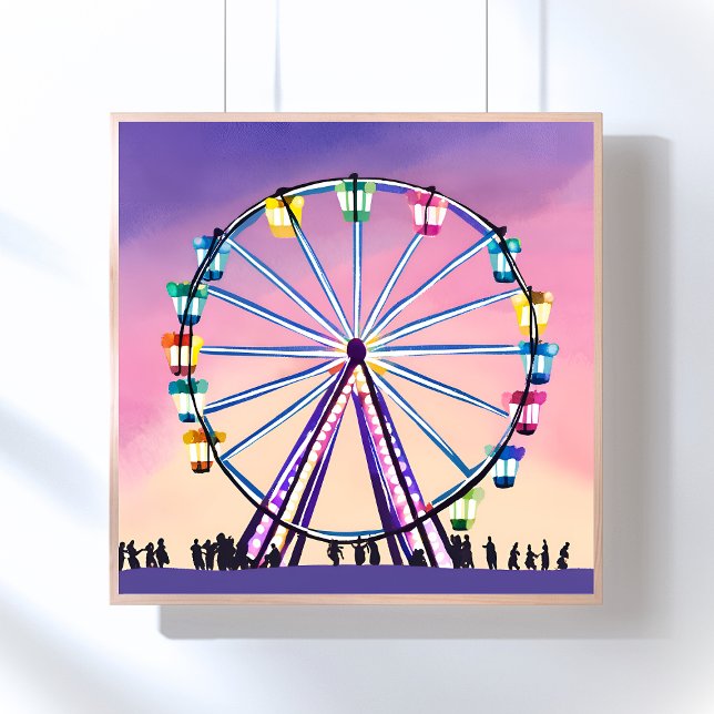 Ferris Wheel Sunset | Beautiful Watercolor Poster (Creator Uploaded)