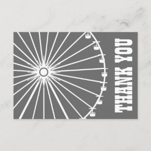 Ferris Wheel Thank You Card (Dark Grey / White)