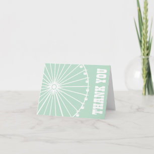 Ferris Wheel Thank You Card (Sage Green / White)