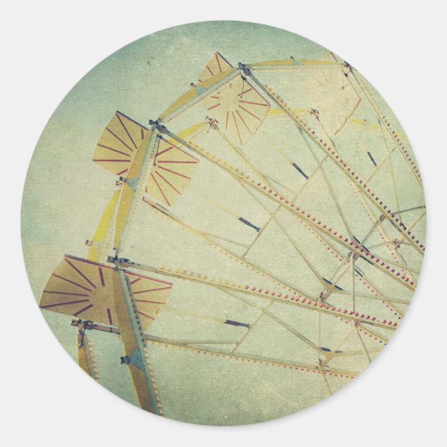 Ferris Wheel Vintage Print Classic Round Sticker (Front)