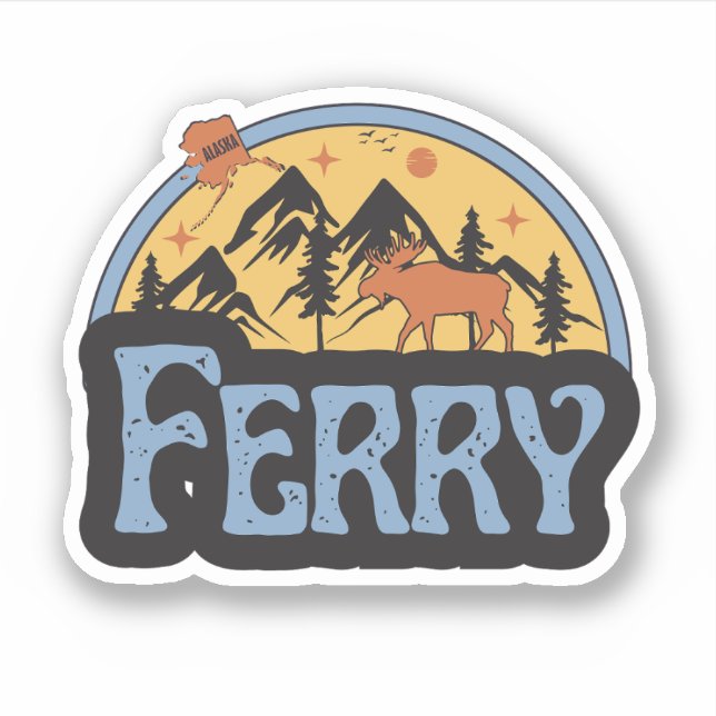 Ferry, Alaska Sticker (Front)