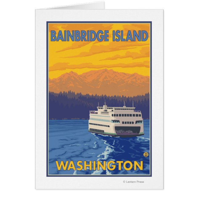 Ferry and Mountains - Bainbridge Island, WA (Front)