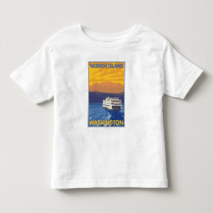 Ferry and Mountains - Vashon Island, Toddler T-Shirt