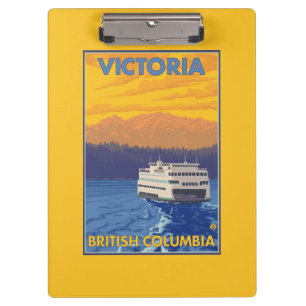 Ferry and Mountains - Victoria, BC Canada Clipboard