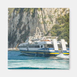 Ferry Departing Port on the Isle of Capri Magnet