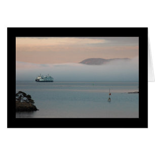 Ferry in Sunset Fog