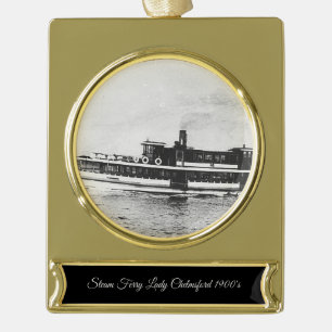 Ferry Lady Chelmsford 1900s Gold Plated Banner Ornament