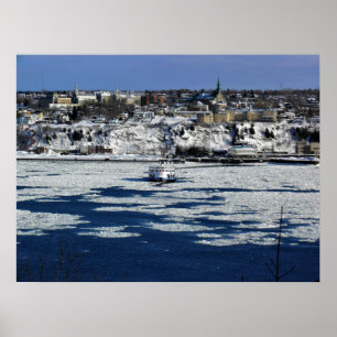 Ferry on the Saint Lawrence River, Quebec Poster