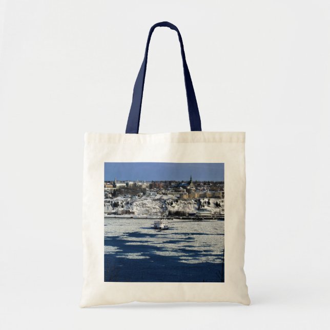 Ferry on the Saint Lawrence River, Quebec Tote Bag (Front)