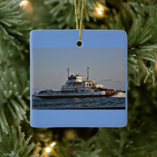 Ferry on the Water Ceramic Ornament