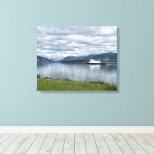 Ferry Sailing into Rothesay Bay, Isle of Bute on a Canvas Print