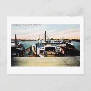 Ferryboats to Portsmouth & Berkely, VA Postcard
