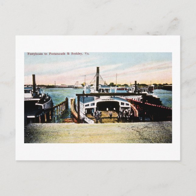 Ferryboats to Portsmouth & Berkely, VA Postcard (Front)