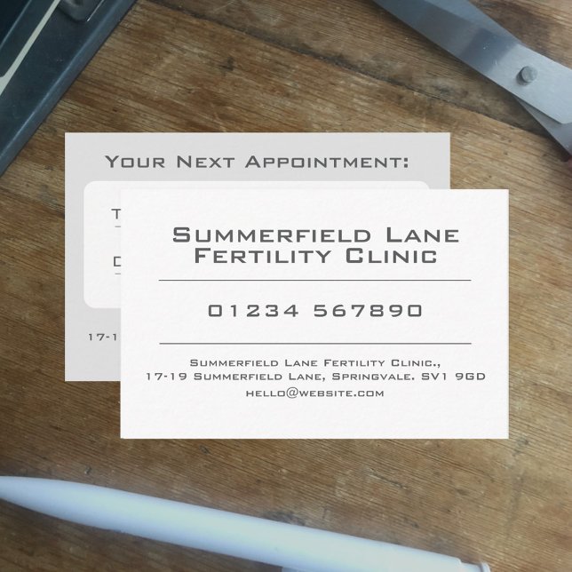Fertility Clinic Appointment Card (Creator Uploaded)