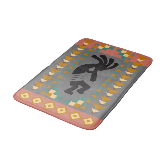 Fertility Kokopelli Southwestern Bath Mat (Angled)